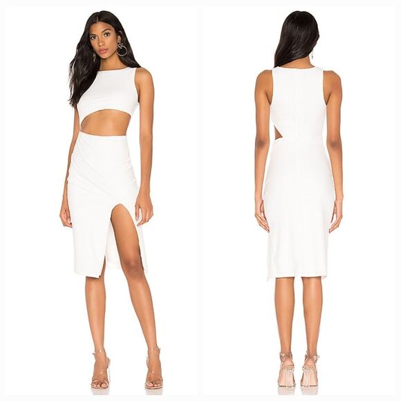 Superdown Amira Cut Out Dress in Ivory Medium - Picture 1 of 13